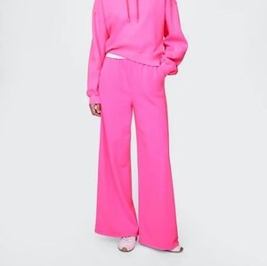 GAP VintageSoft Baggy Sweatpants Fleece Wide Leg Comfy Standout Pink